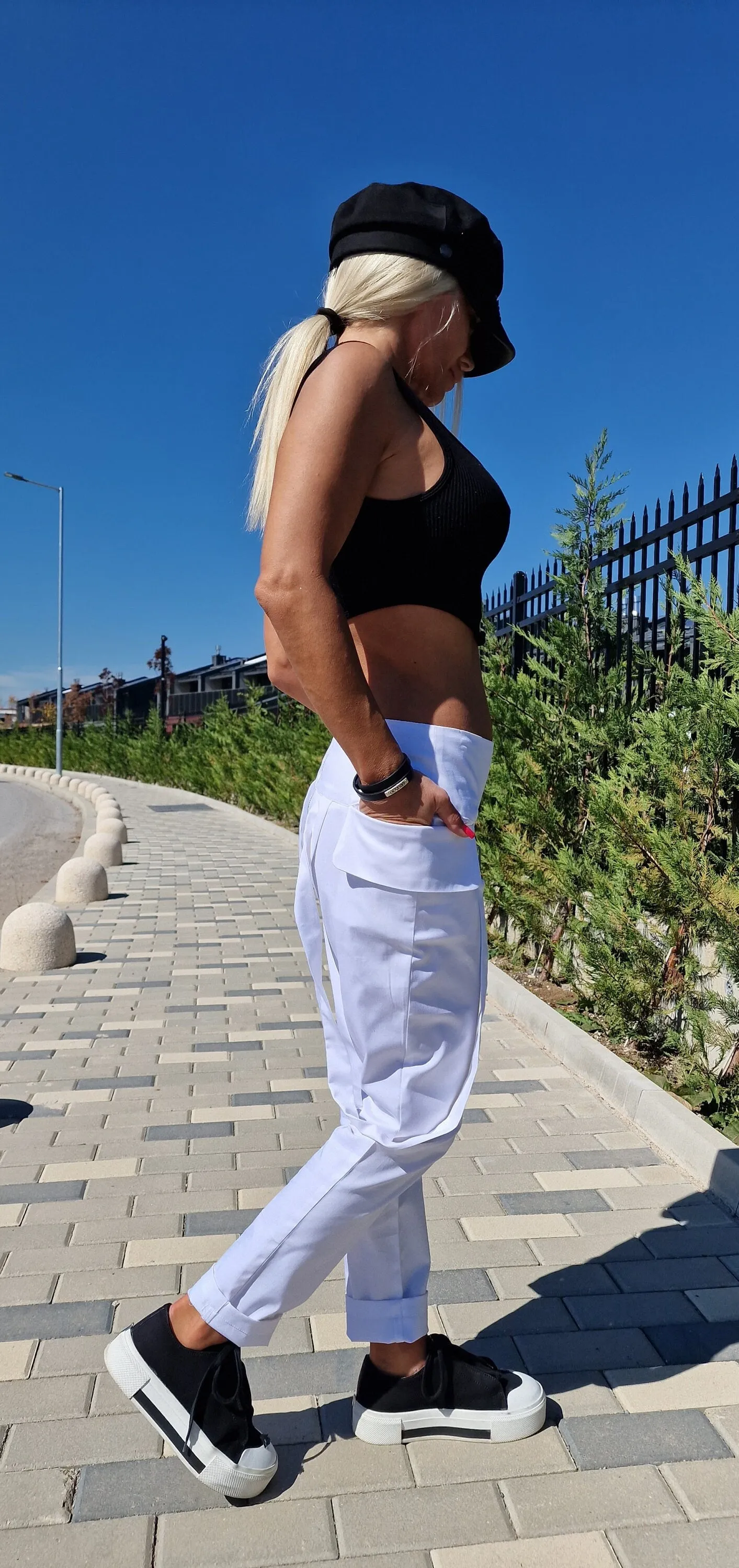 Drop Crotch Pants, Harem Pants, White Pants, Suspenders Pants , Trapped Pants, Extravagant Trousers, Avant-garde Pants, Designer Pants