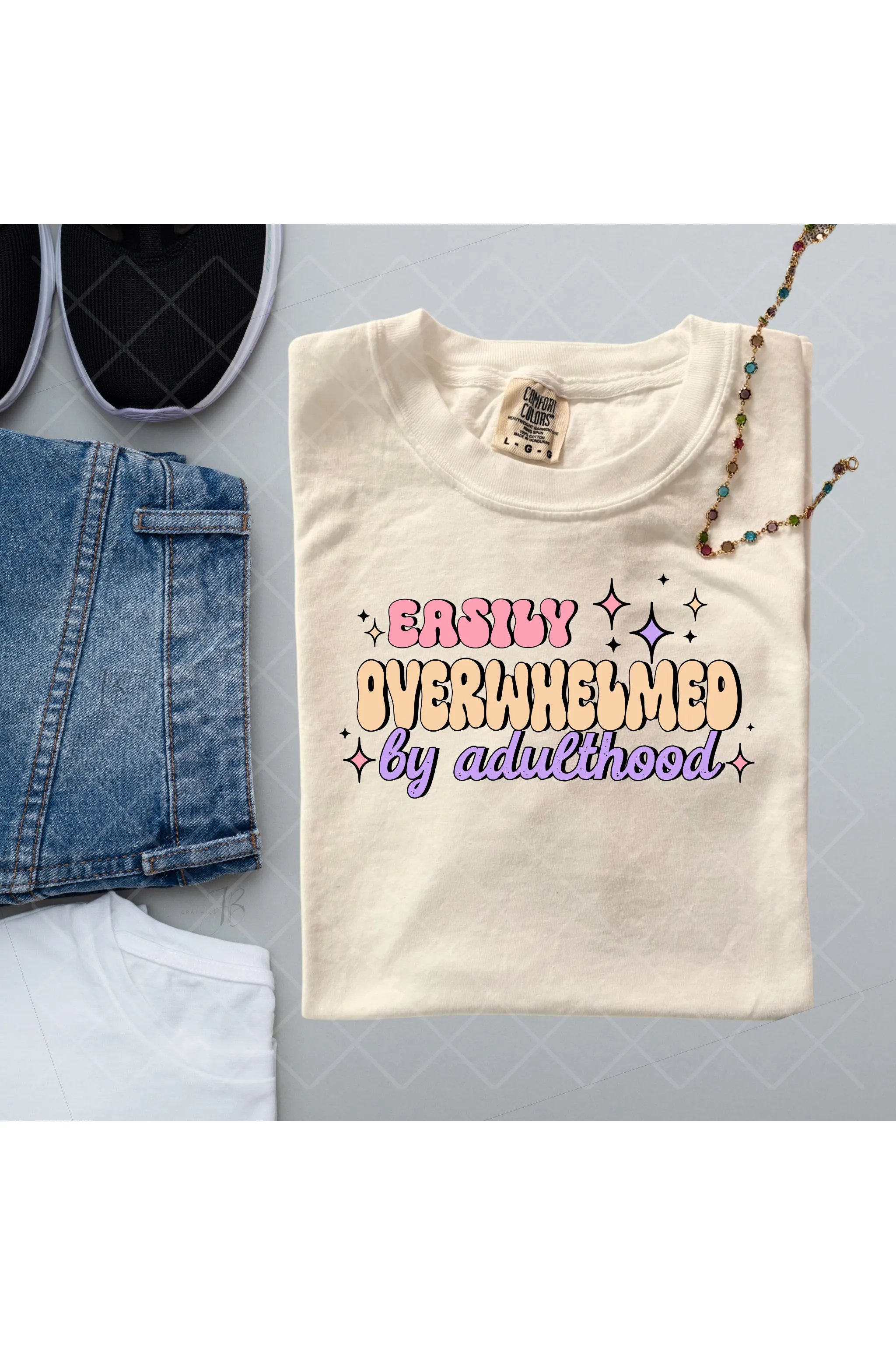 Easily Overwhelmed Comfort Colors T-Shirt – The Relatable Adulthood Mood