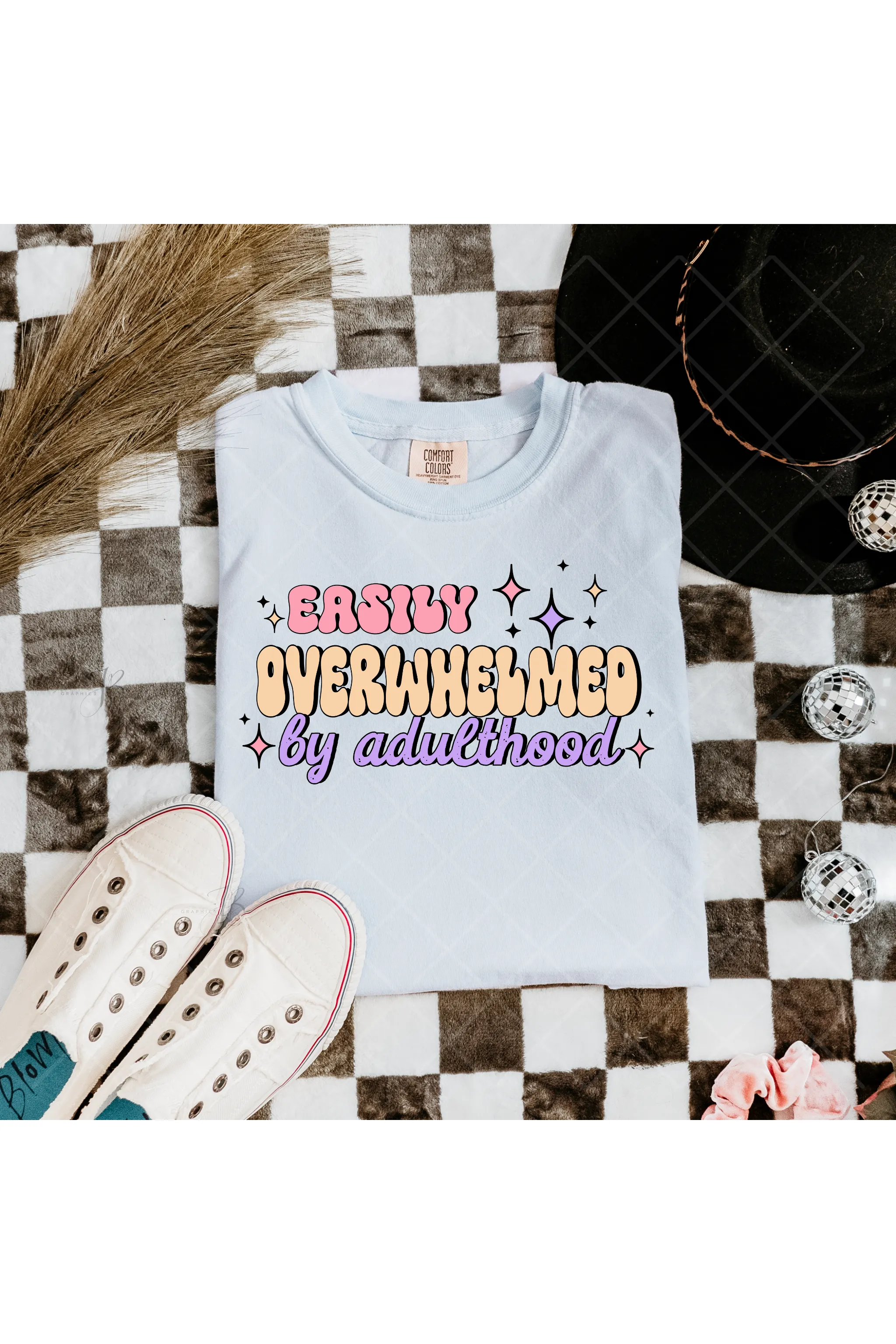 Easily Overwhelmed Comfort Colors T-Shirt – The Relatable Adulthood Mood