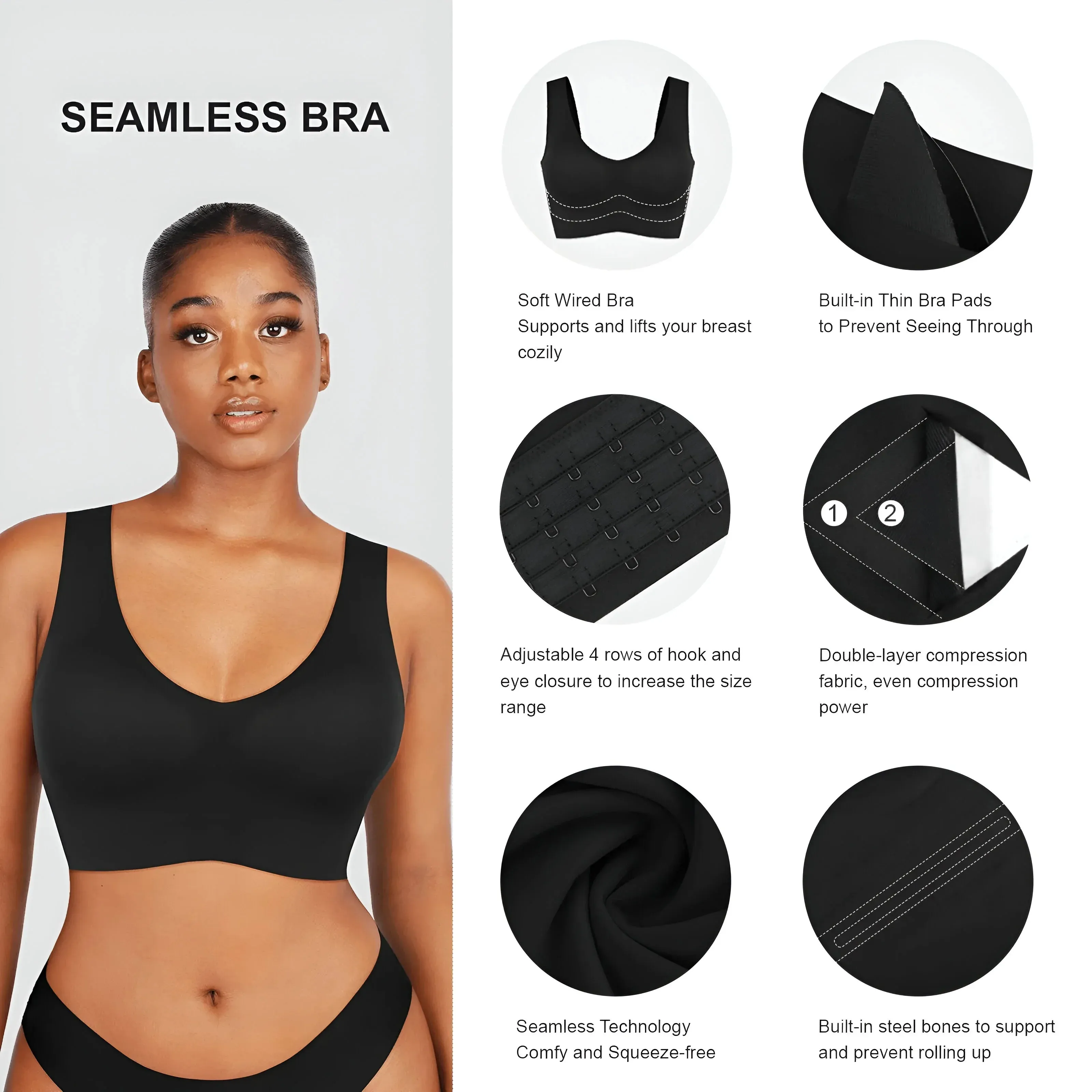 Effortlessly Chic Wireless V-Neck Back-Smoothing Bra™ in Nude