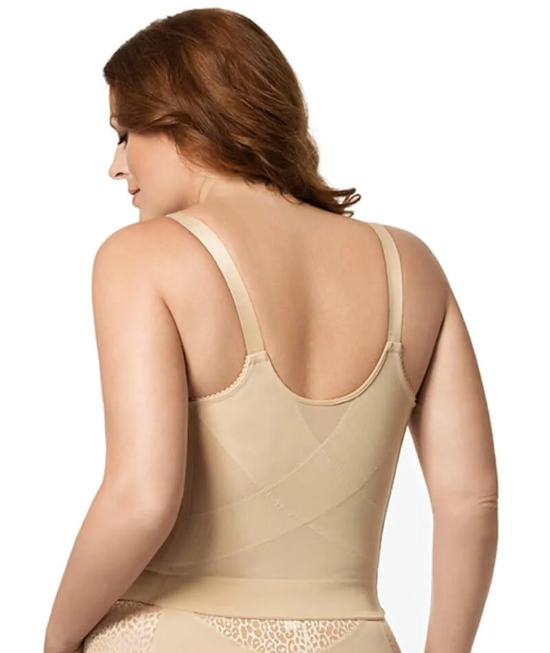 Elila Wire-Free Front Opening Longline Bra - Nude