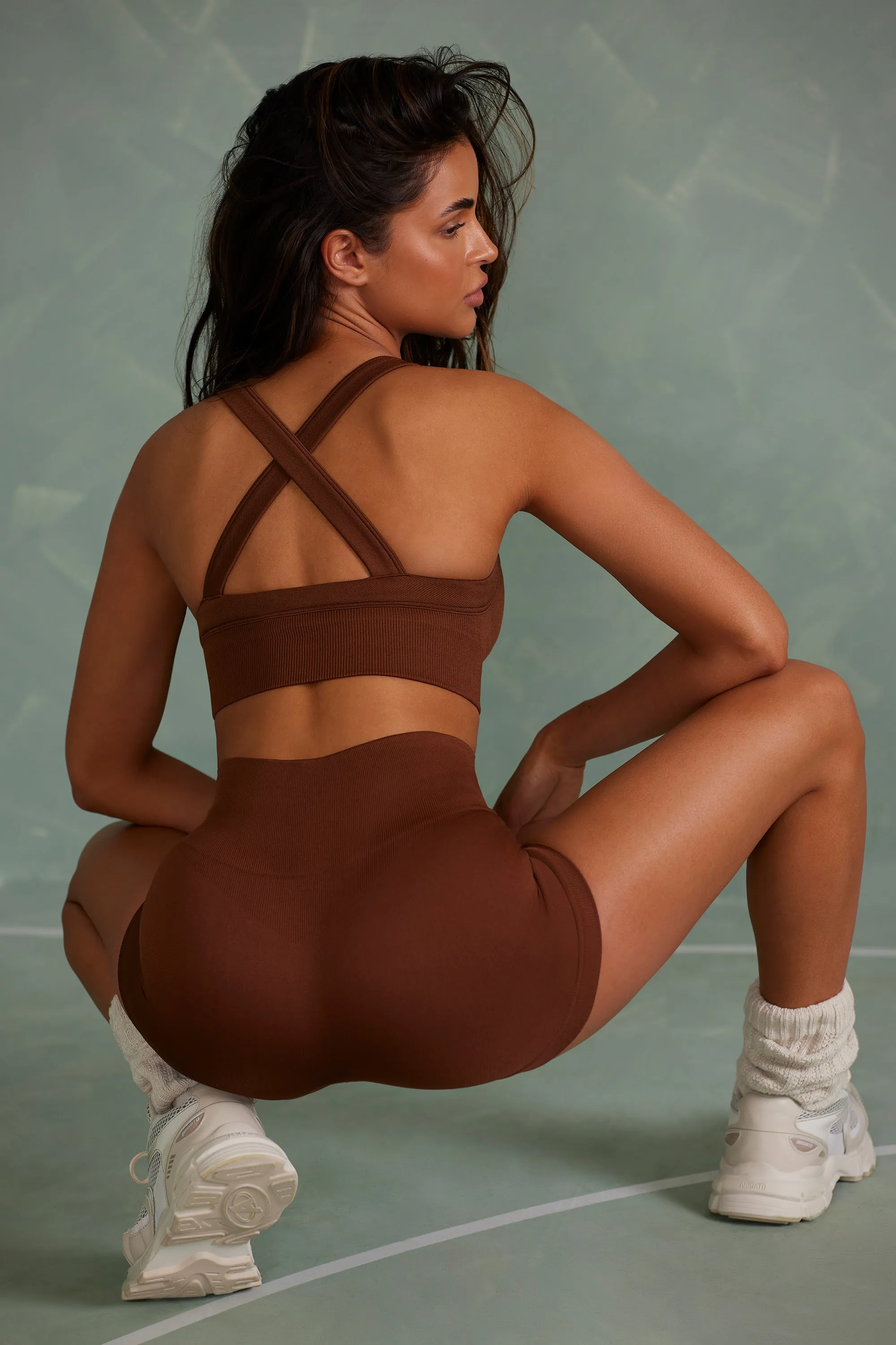 Endurance - Super Sculpt Mini Shorts in Copper Brown