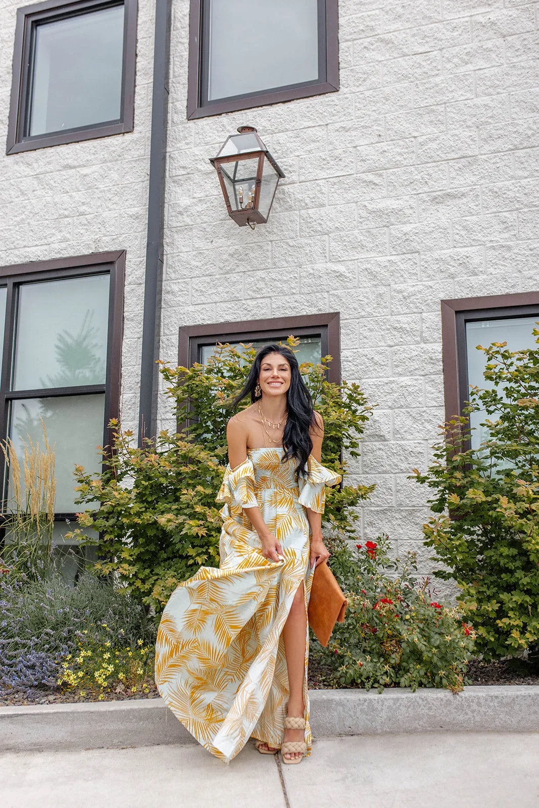 Escape to paradise maxi dress ~ Light blue/ Orange