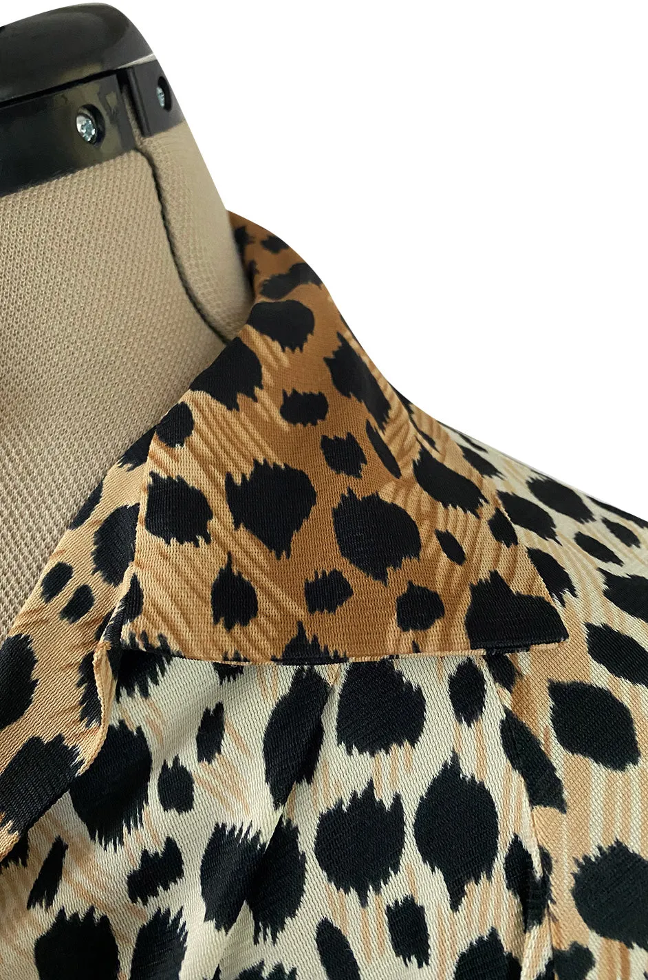 Fabulous 1970s Neiman Marcus Nylon Jersey Leopard Print Tuni & Flared Pant Set