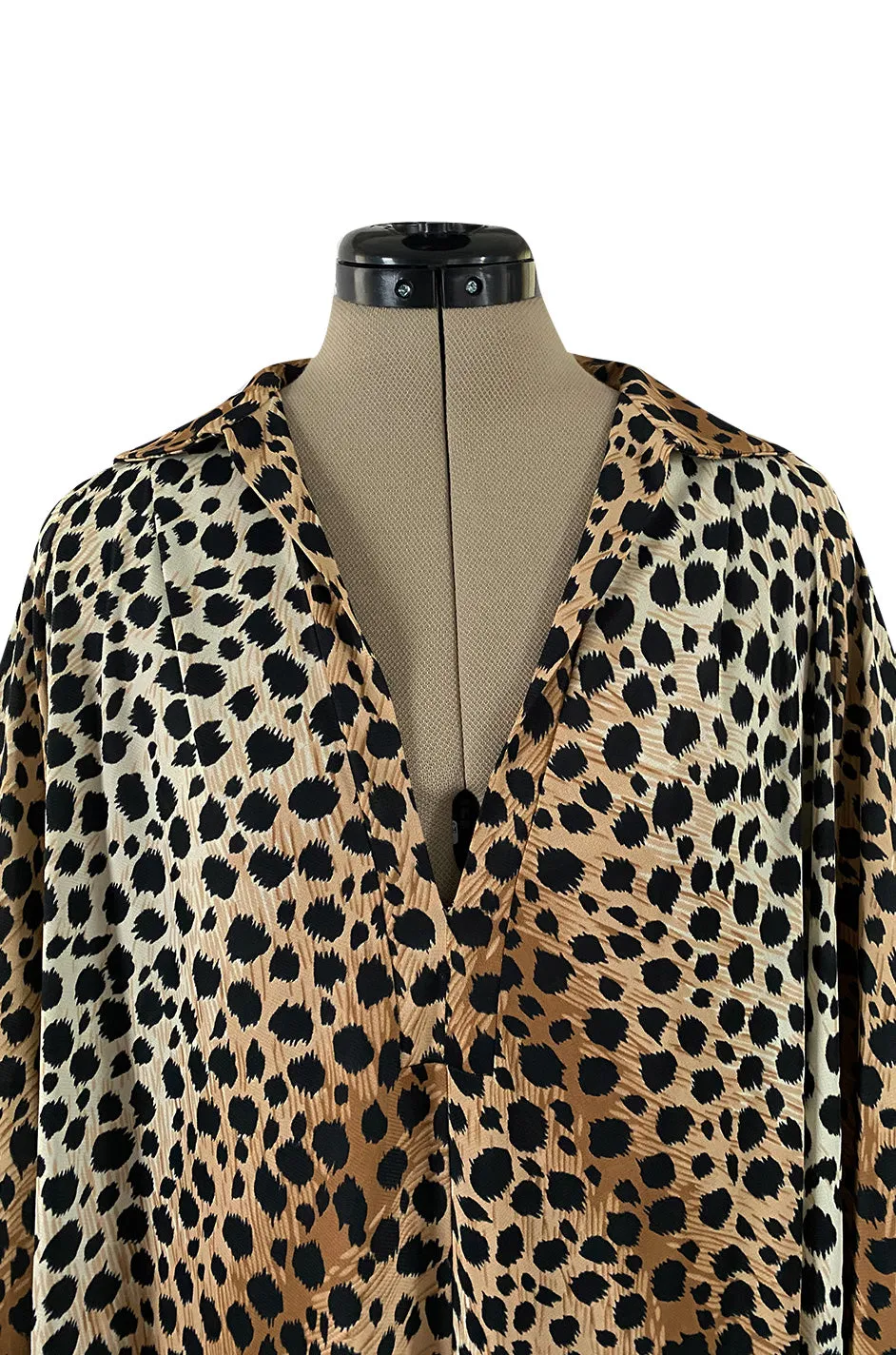 Fabulous 1970s Neiman Marcus Nylon Jersey Leopard Print Tuni & Flared Pant Set