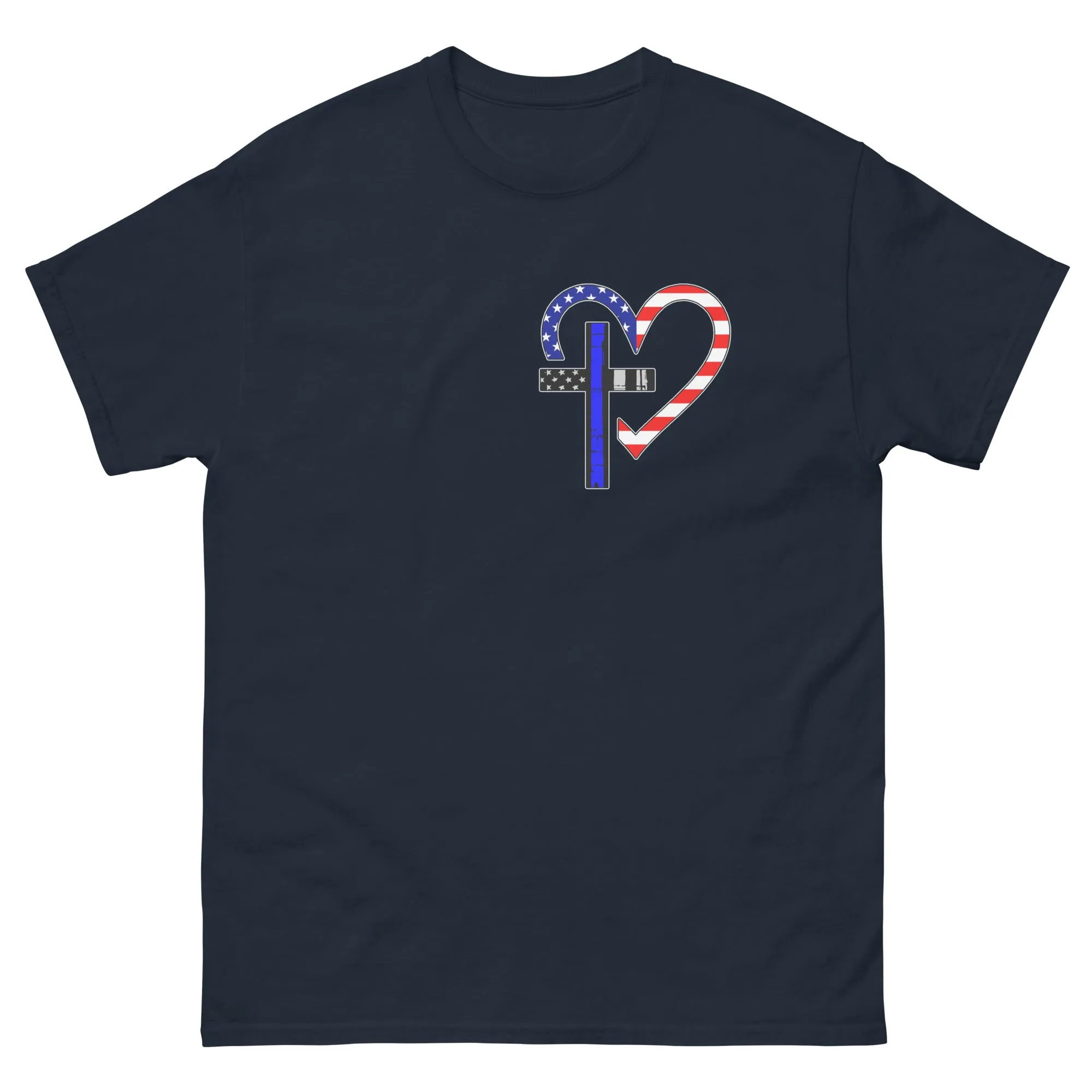 Faith Protects Me Thin Blue Line T-Shirt