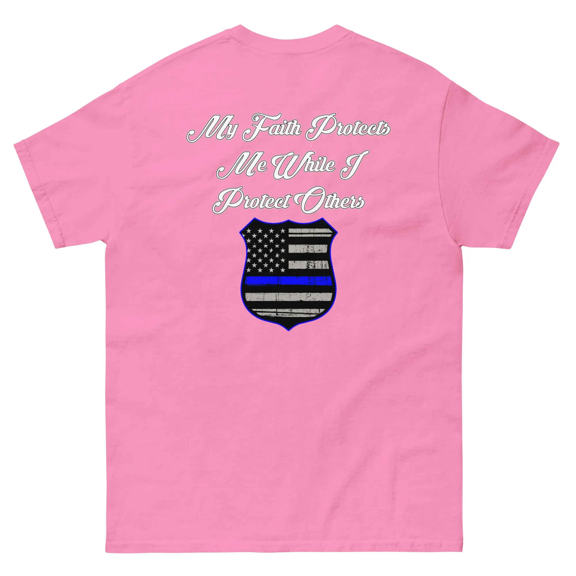 Faith Protects Me Thin Blue Line T-Shirt
