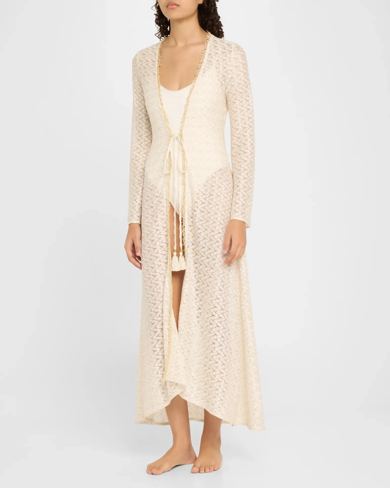 Fatima Zig Zag Coverup Dress - White