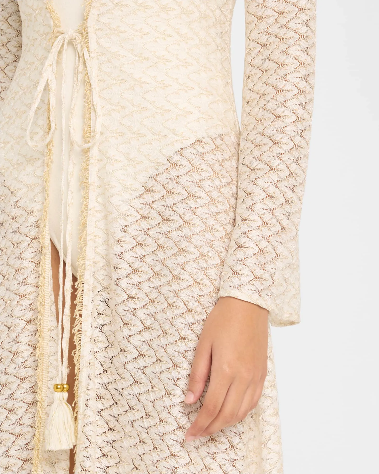 Fatima Zig Zag Coverup Dress - White