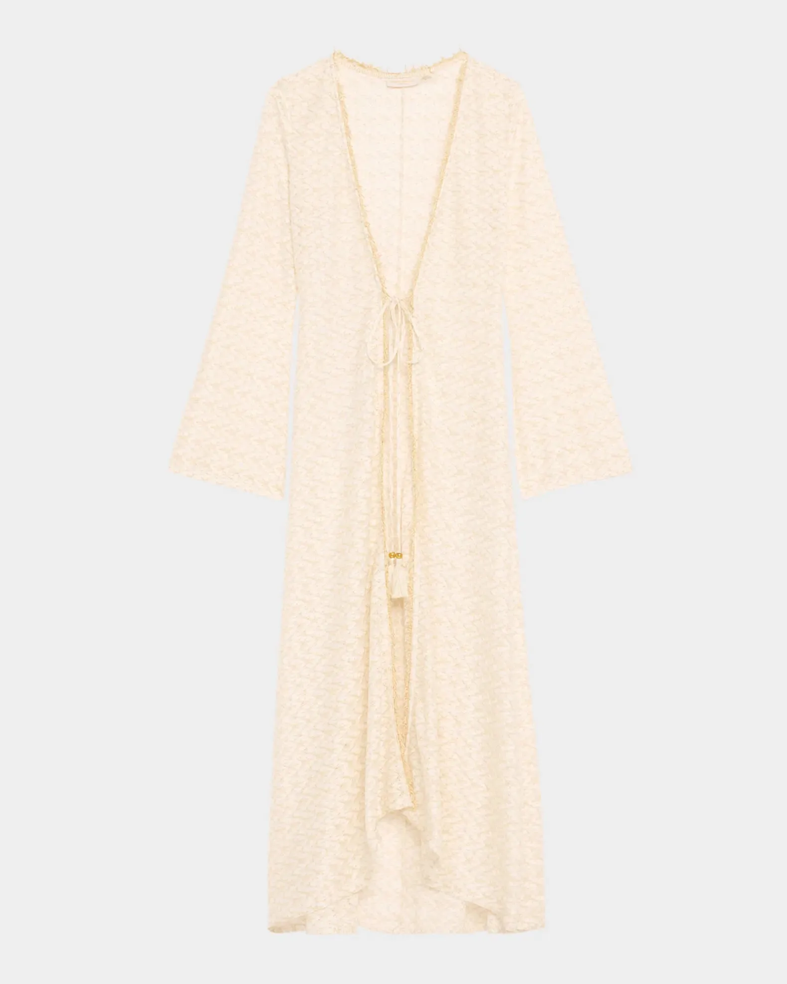 Fatima Zig Zag Coverup Dress - White