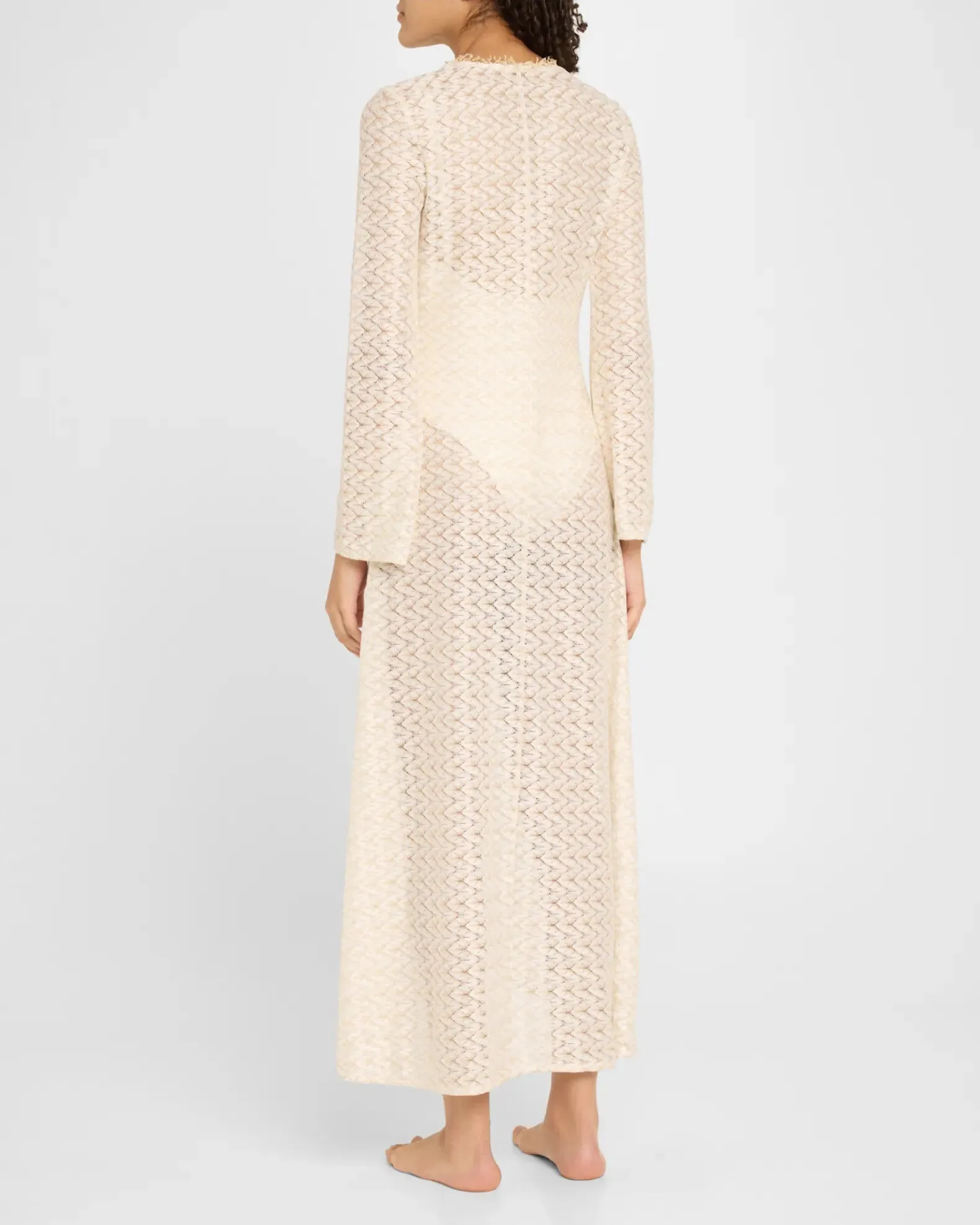 Fatima Zig Zag Coverup Dress - White
