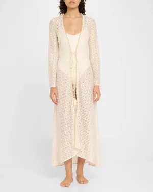 Fatima Zig Zag Coverup Dress - White