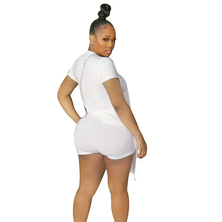 Flare Flow Asymmetric Cutout Top & Fitted Shorts Set