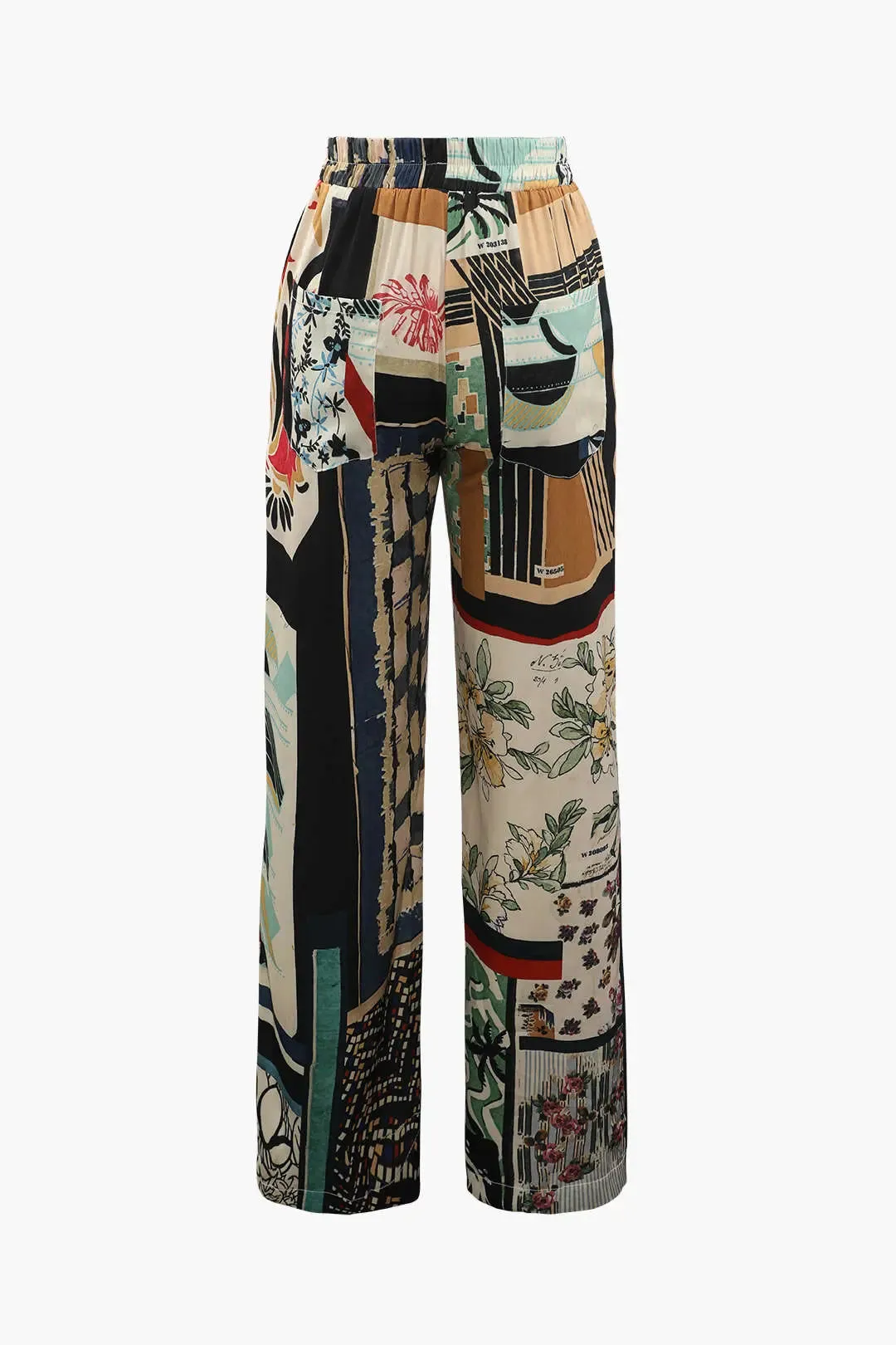 Fleur - Trendy Floral Accents Woman's Straight Fit Pants