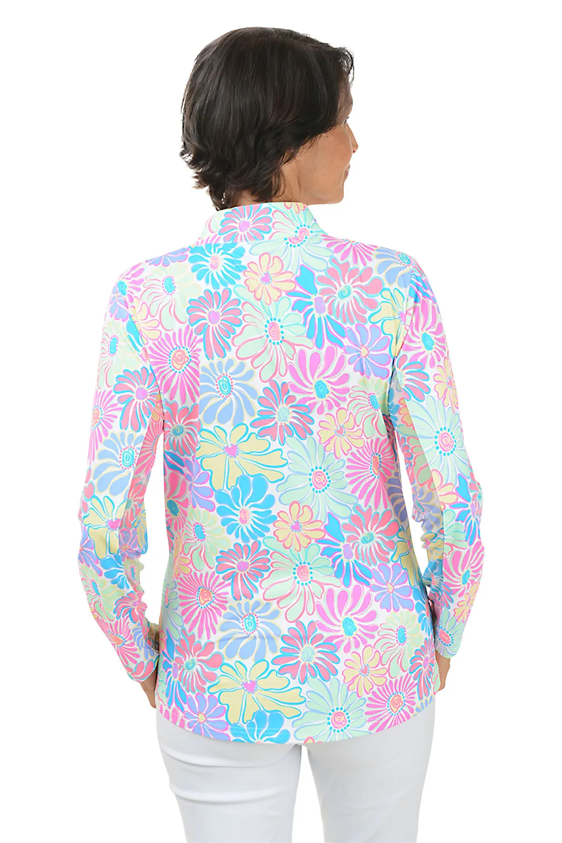 Flower Power Cooling UPF50  Mock Neck Top
