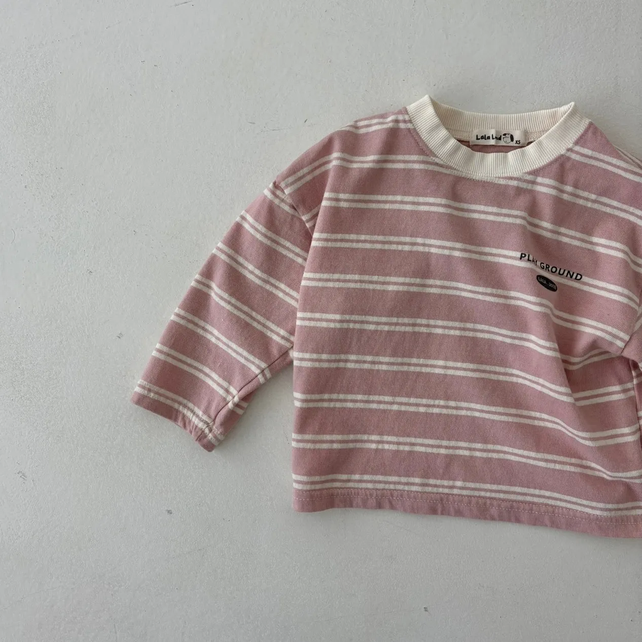 Girls & Boys Saint Stripe LS Tee - Pink