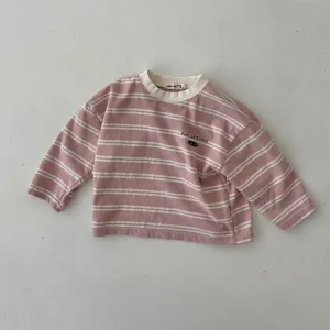 Girls & Boys Saint Stripe LS Tee - Pink