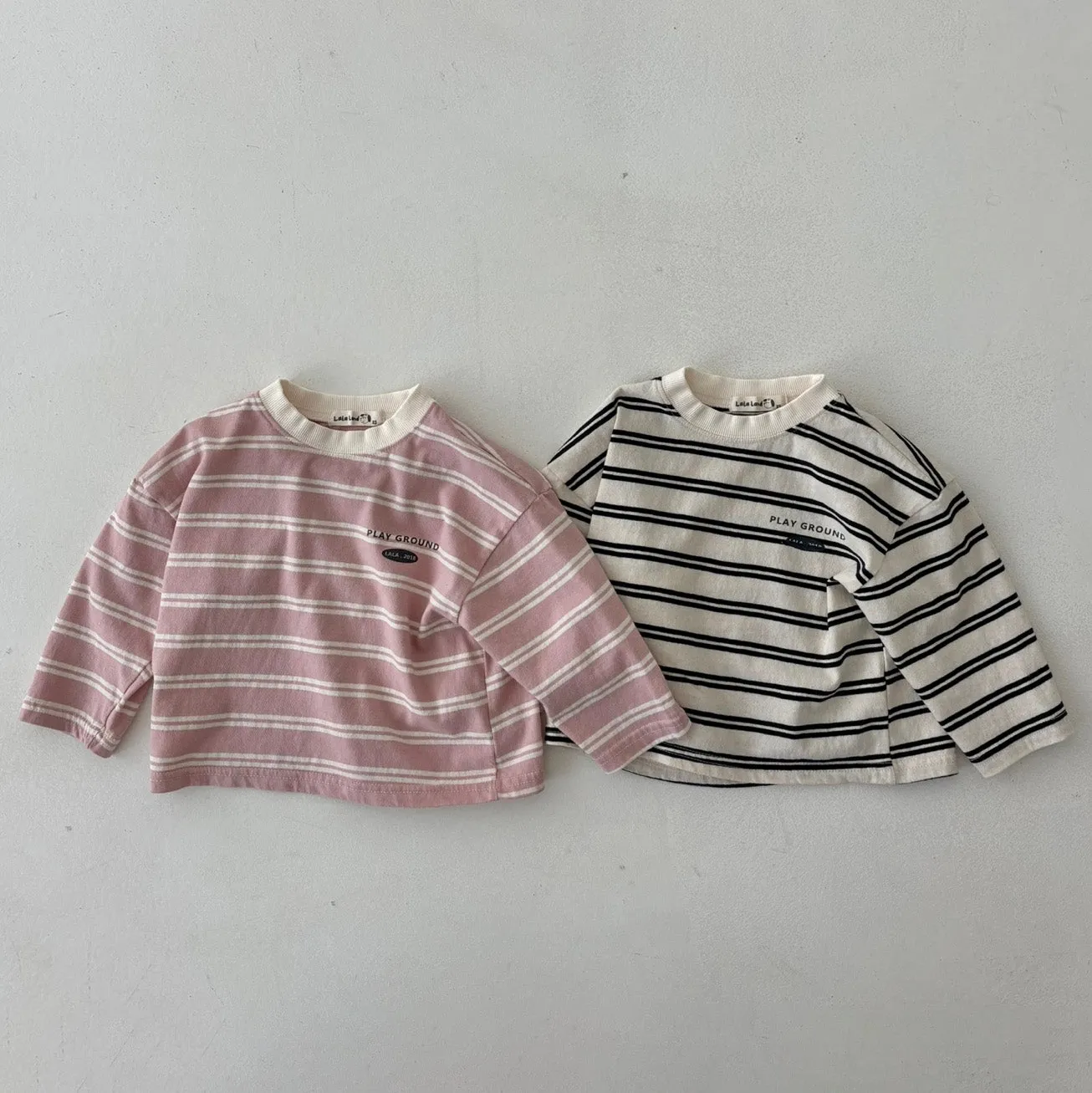 Girls & Boys Saint Stripe LS Tee - Pink