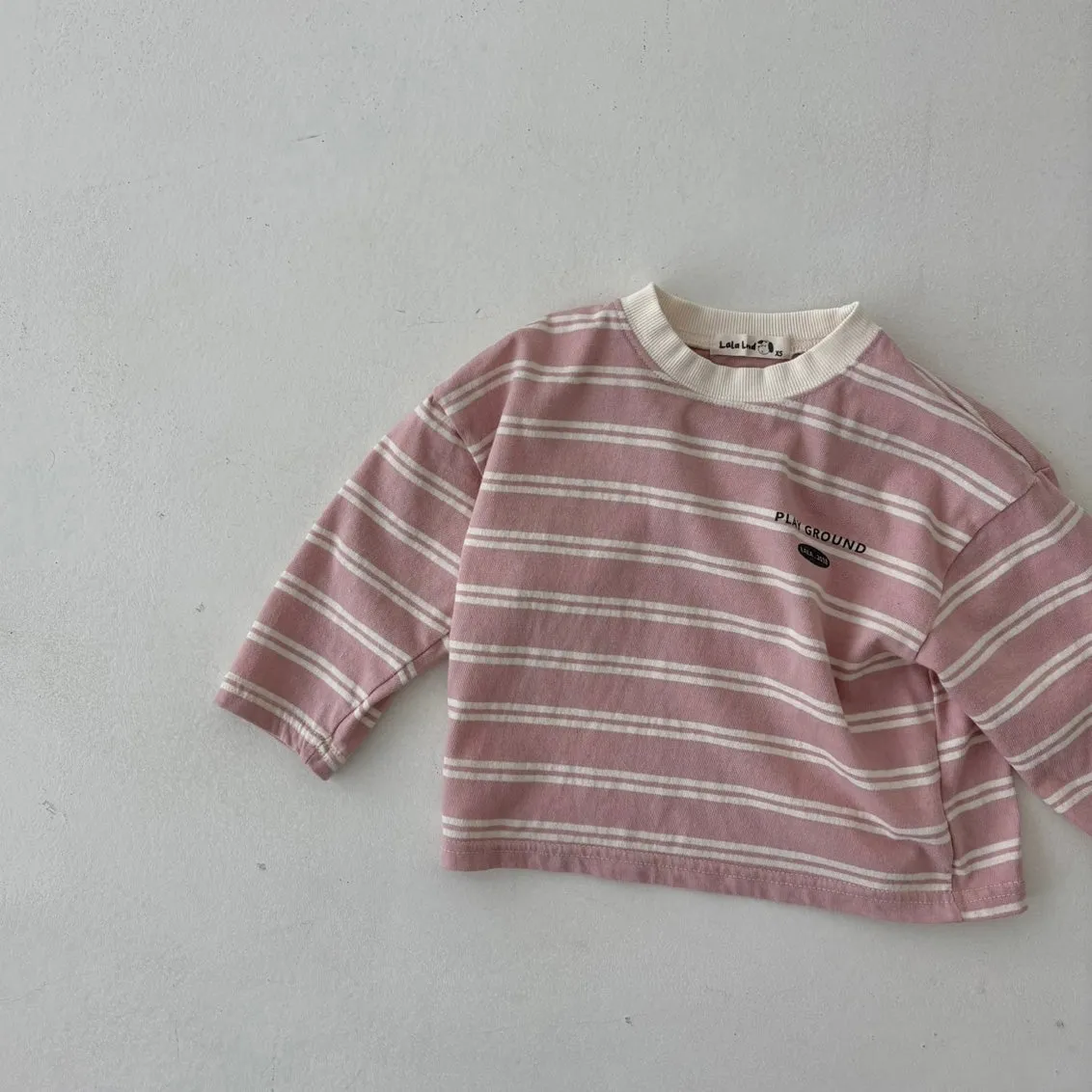 Girls & Boys Saint Stripe LS Tee - Pink