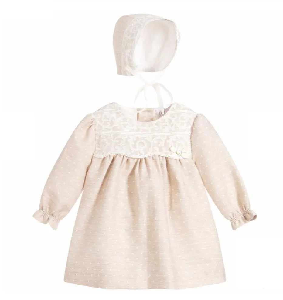 Girls Light Brown Dress Set