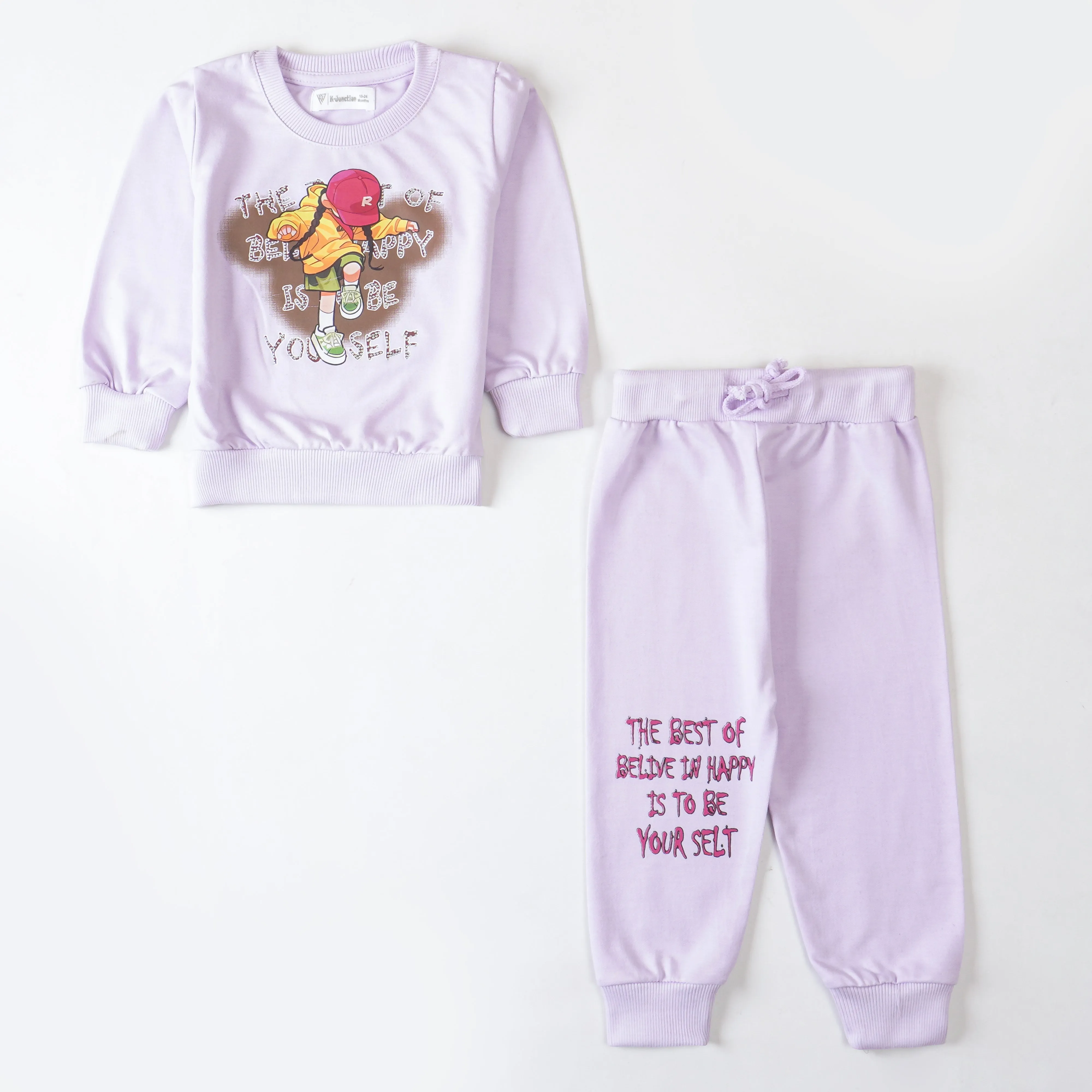 Girls Printed Full Sleeve Suit