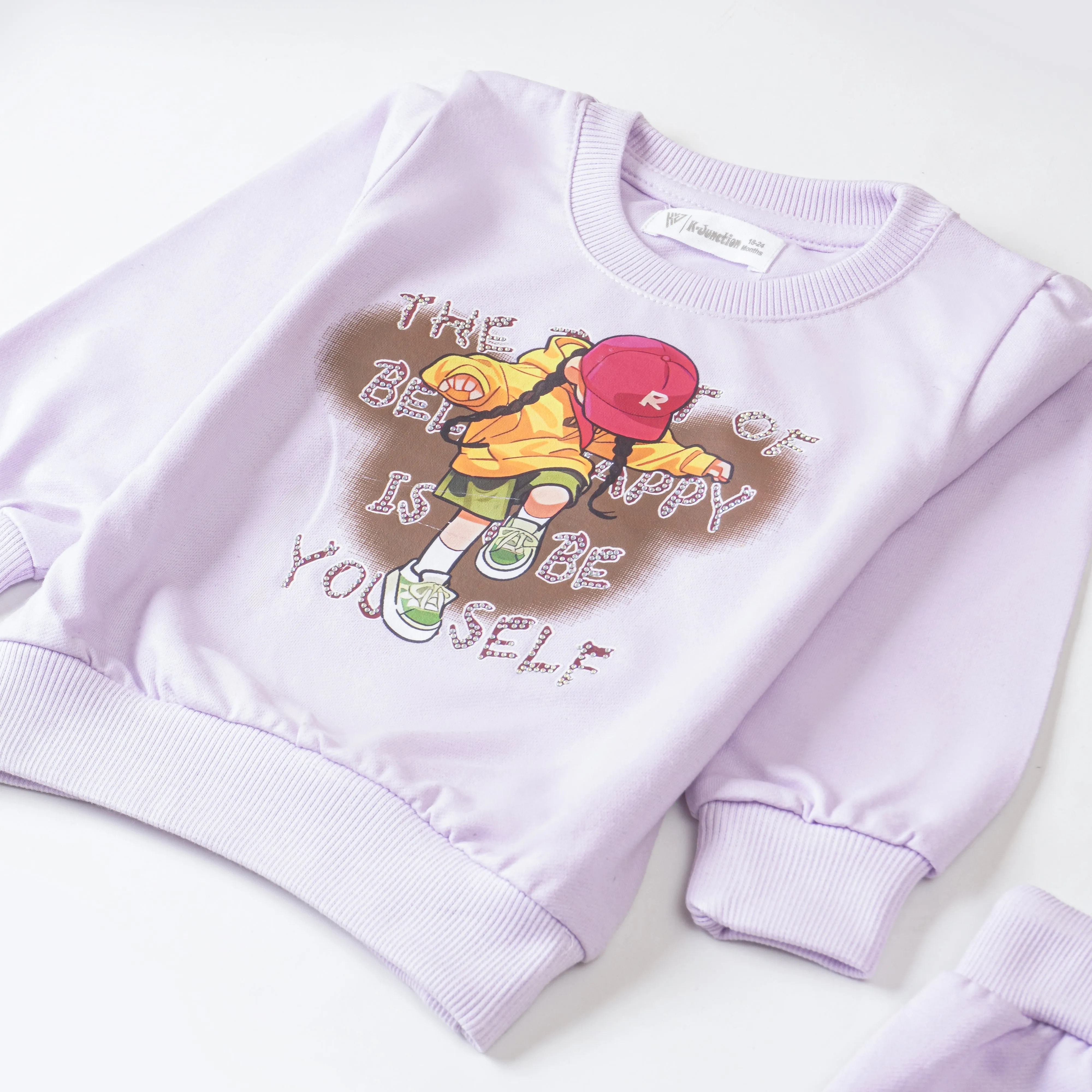 Girls Printed Full Sleeve Suit