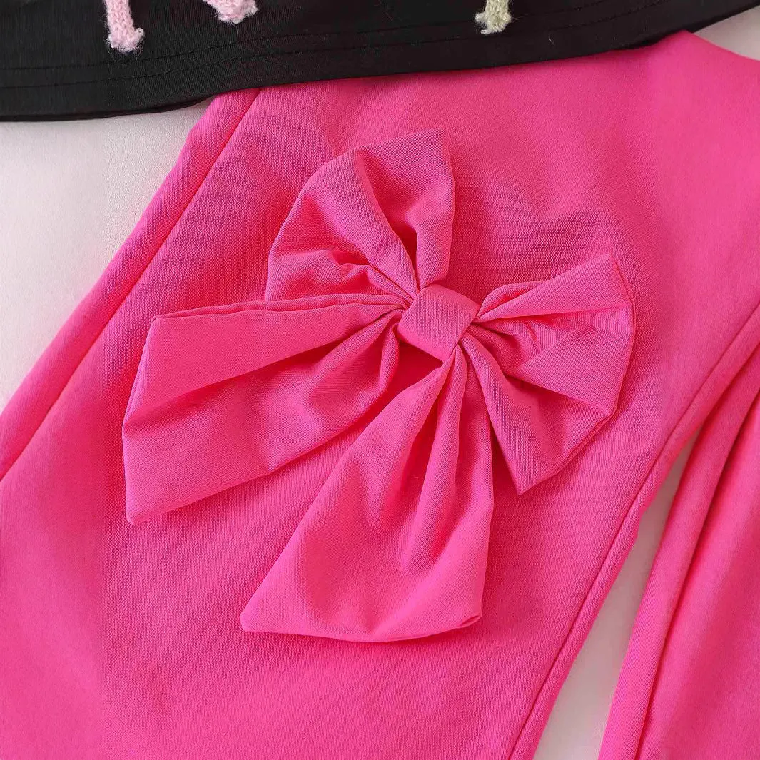 Girls suits love print short-sleeved T-shirts   bow trousers new products