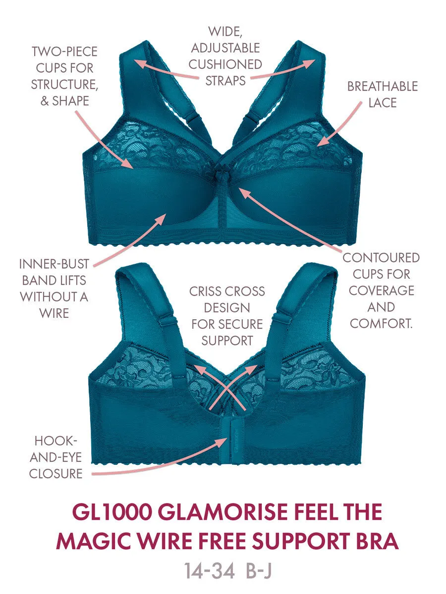 Glamorise Bra 1000 - Feel The Magic Wire-Free Support - Teal