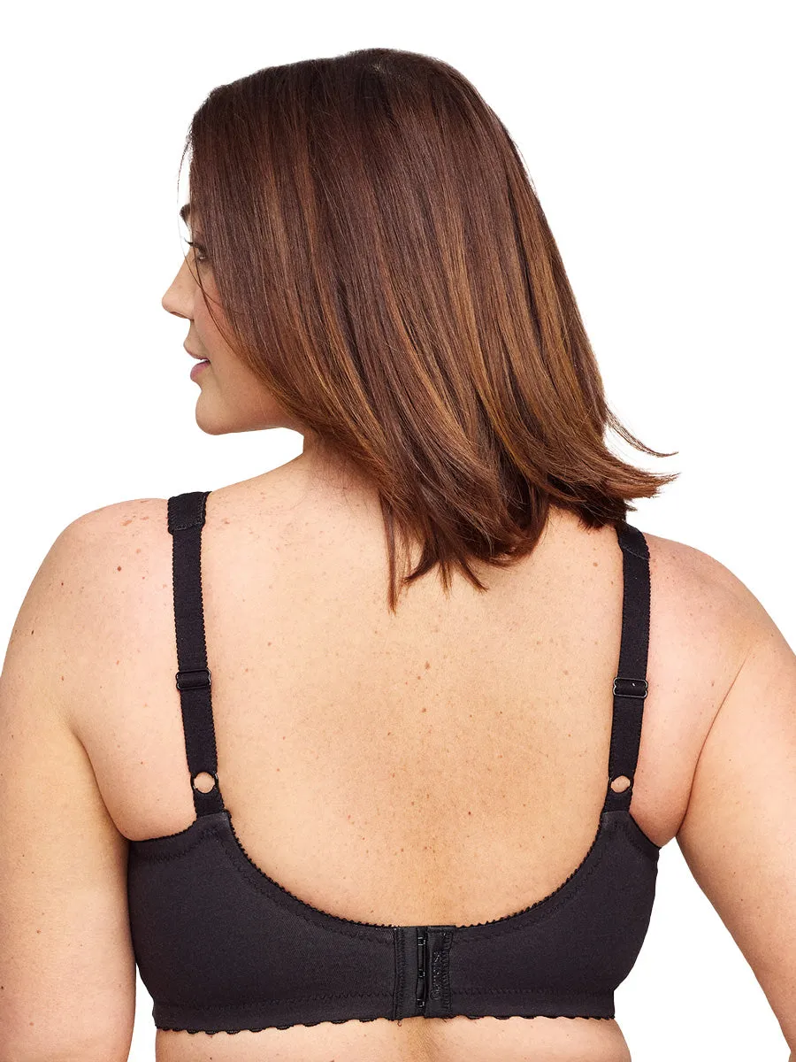 Glamorise Bra 1001 - Everyday Magic Cotton Support Bra - Black