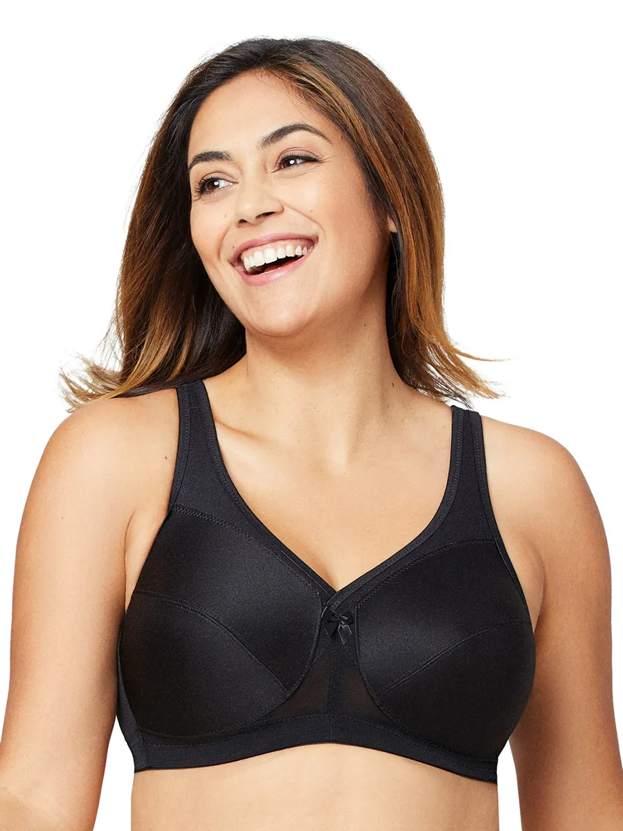 Glamorise Bra 1005 - Made To Move Wire-Free Support Bra - Black