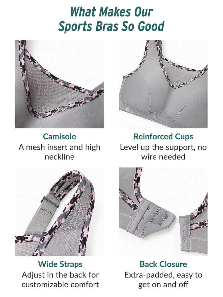Glamorise Bra 1066 - No-Bounce Camisole Sports Bra - Cafe