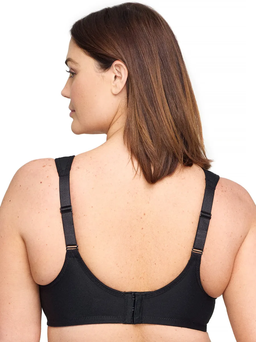 Glamorise Bra 1240 - Low Cut WonderWire Lace Bra - Black