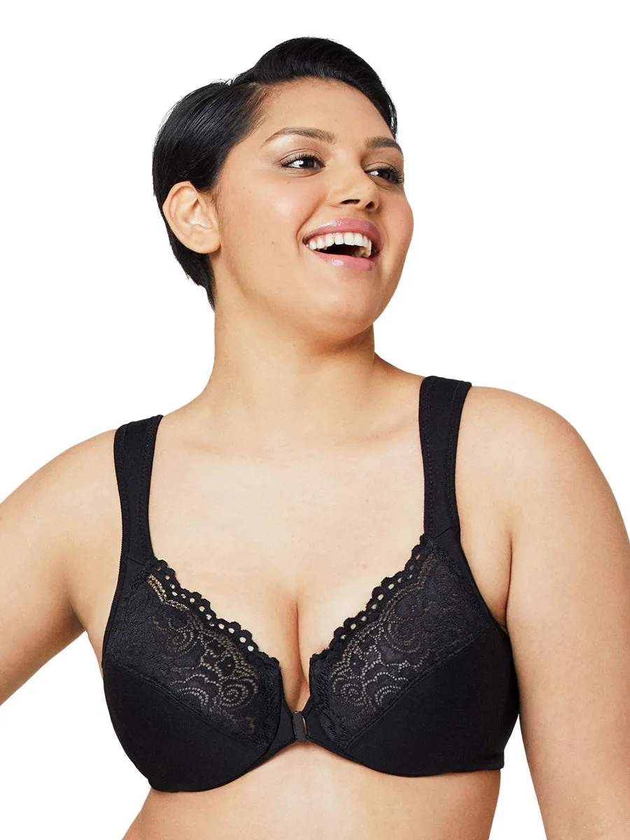 Glamorise Bra 1245 - Wonderwire Front Close Bra - Black