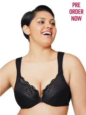 Glamorise Bra 1245 - Wonderwire Front Close Bra - Black