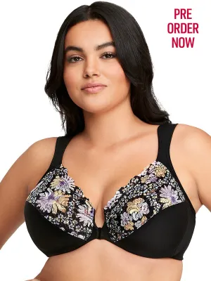 Glamorise Bra 1245 - Wonderwire Front Close Bra - Floral