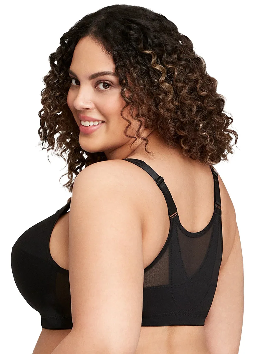Glamorise Bra 1265 - 360 Support Front Close Posture - Black