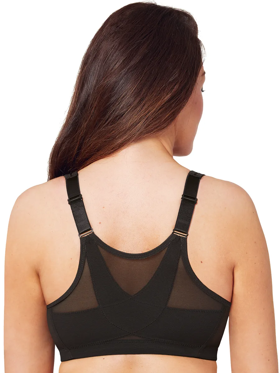 Glamorise Bra 1265 - 360 Support Front Close Posture - Black