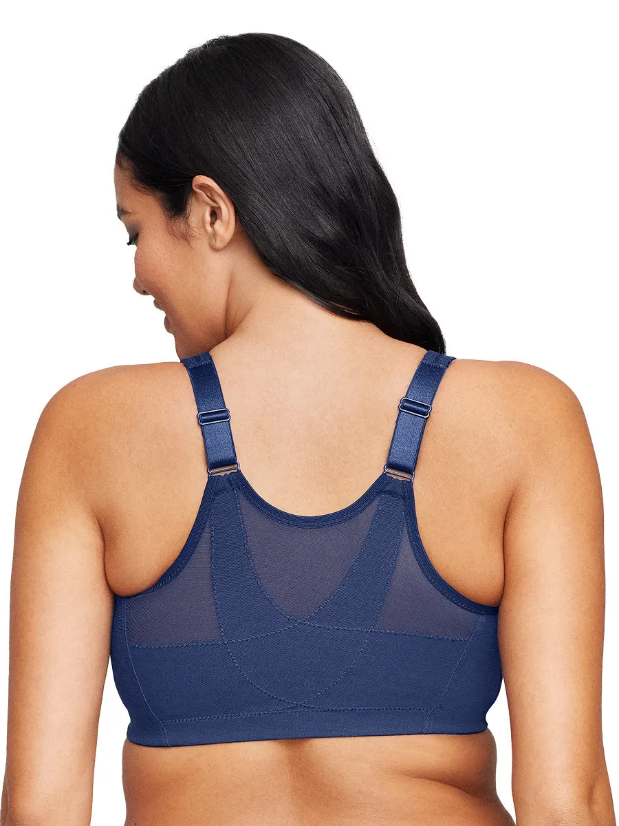 Glamorise Bra 1265 - 360 Support Front-Close Posture - Navy