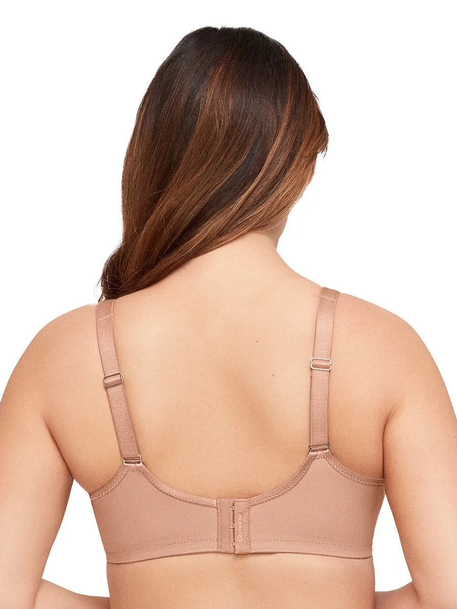 Glamorise Bra 9855 - Lace Comfort Wonderwire Bra - Cappuccino