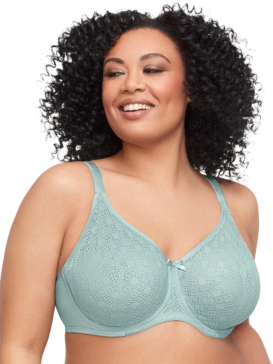 Glamorise Bra 9855 - Lace Comfort Wonderwire Bra - Jade