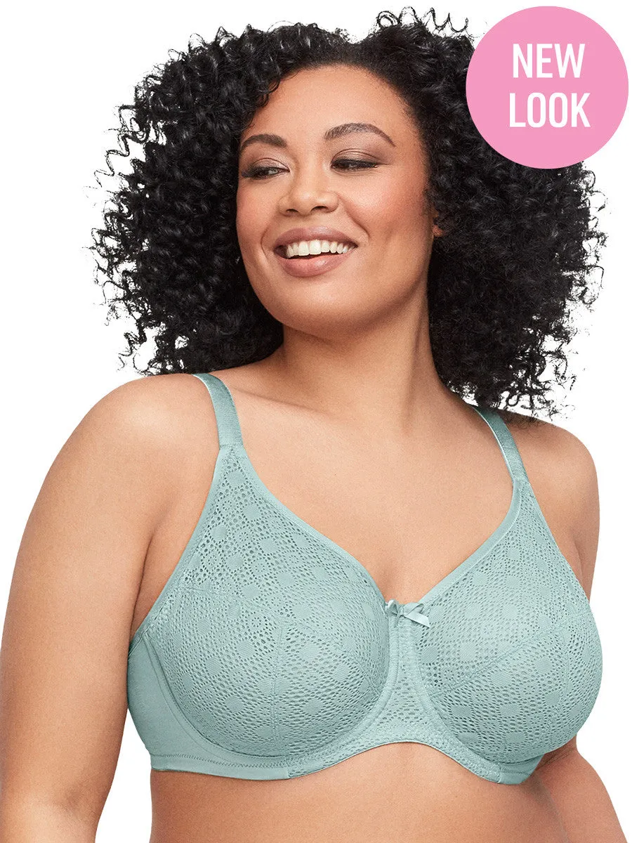 Glamorise Bra 9855 - Lace Comfort Wonderwire Bra - Jade