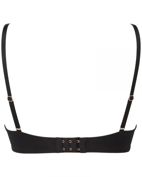 Glamour Lace Non-wired Plunge Bra - Black/Nude -