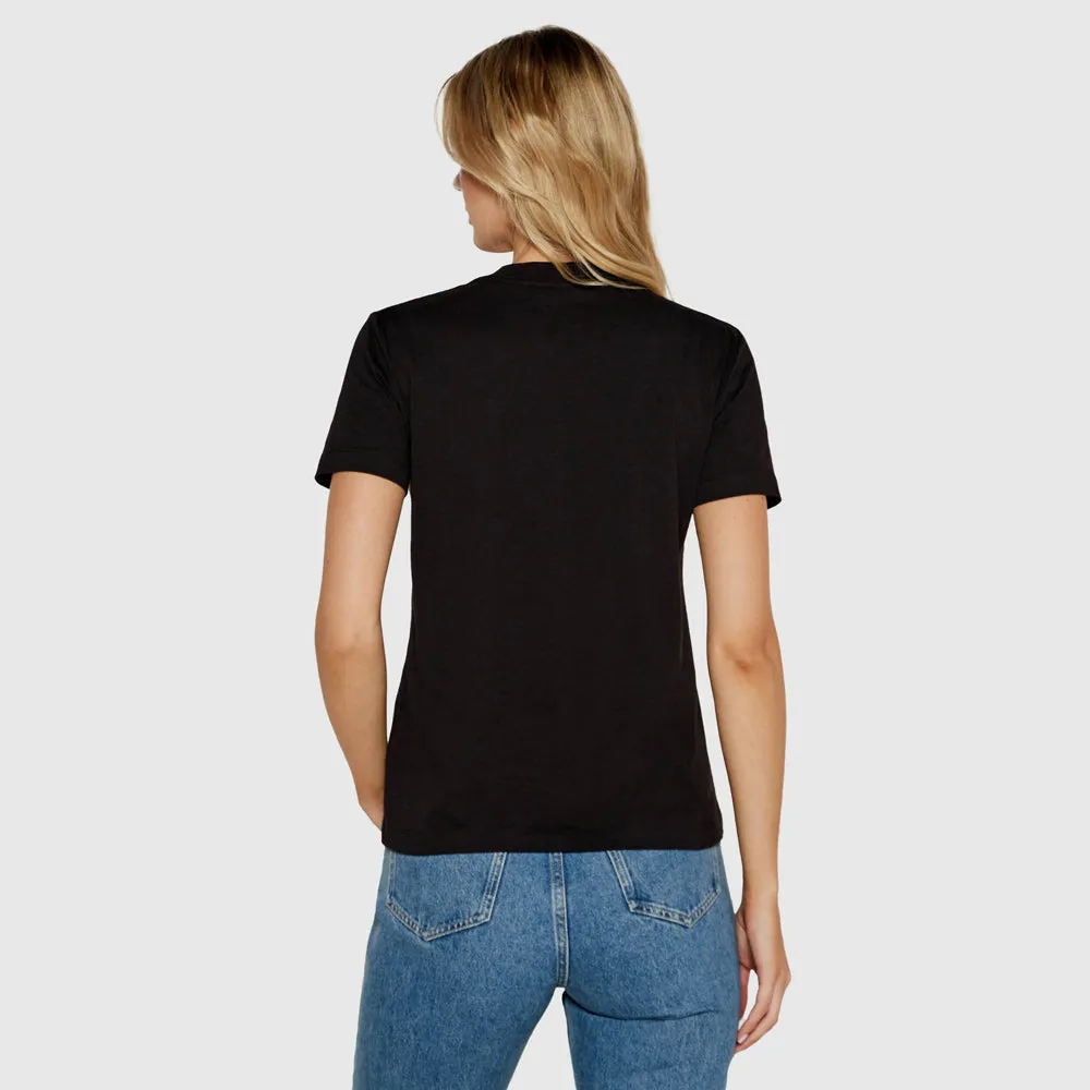 Glossy Monologo T-Shirt - Black
