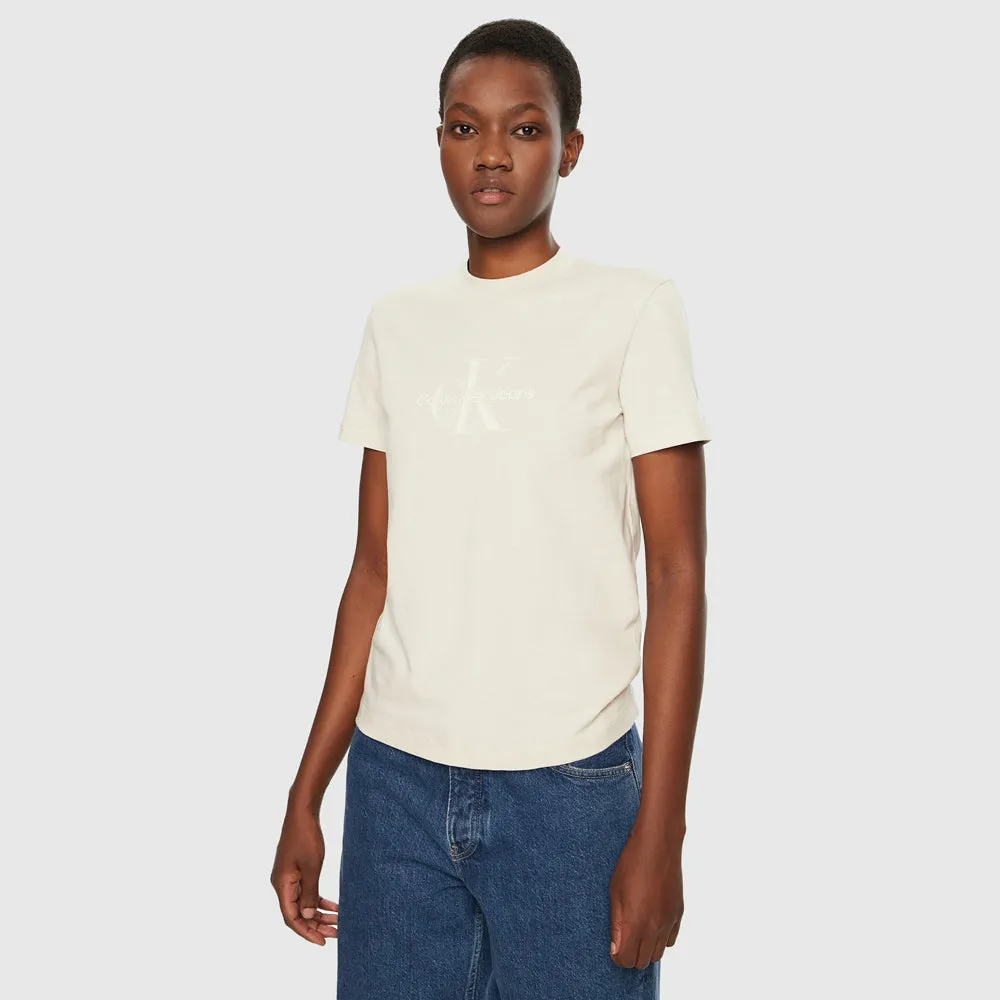 Glossy Monologo T-Shirt - Light Brown