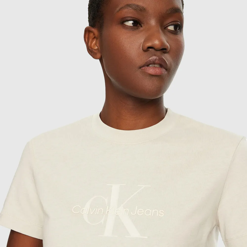 Glossy Monologo T-Shirt - Light Brown