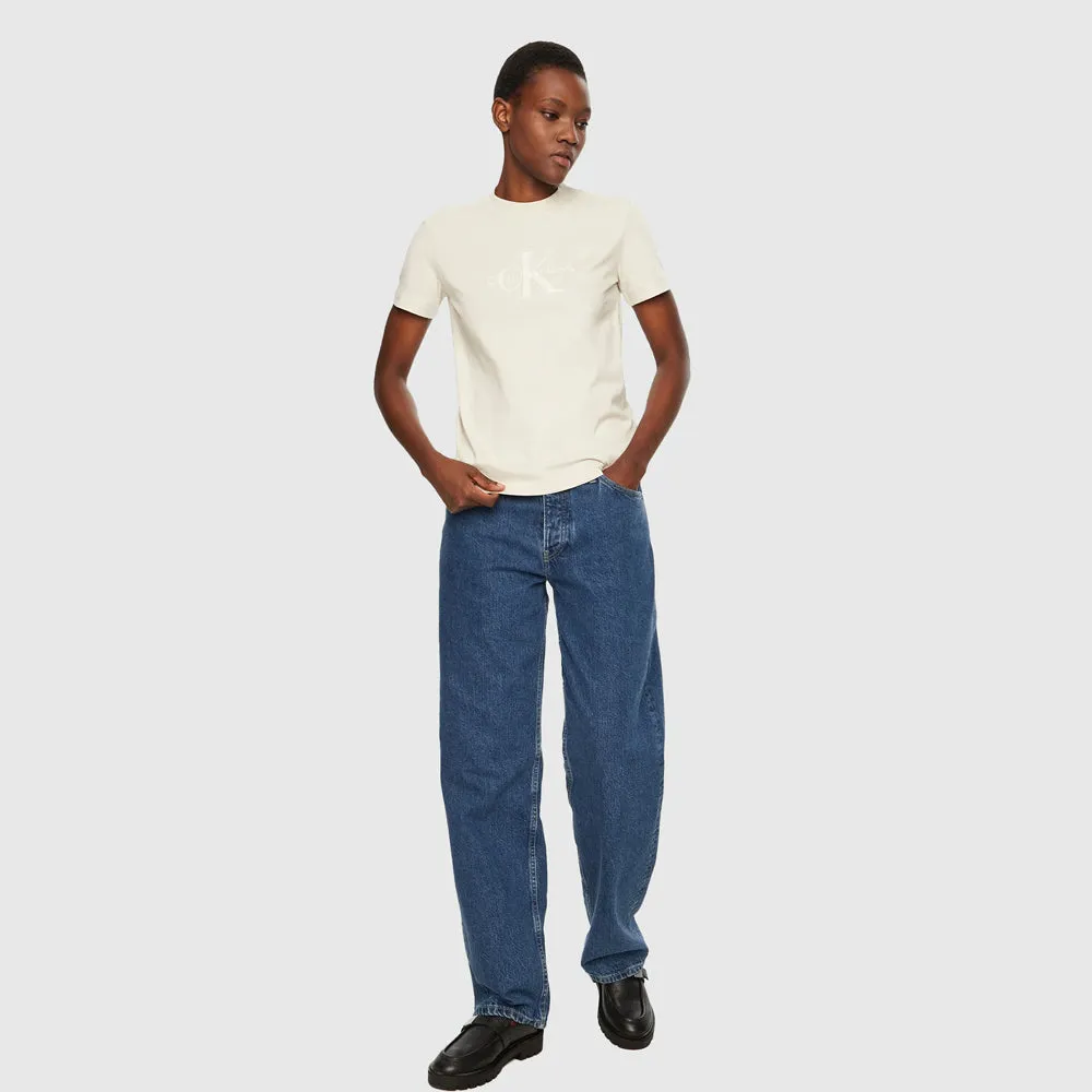 Glossy Monologo T-Shirt - Light Brown