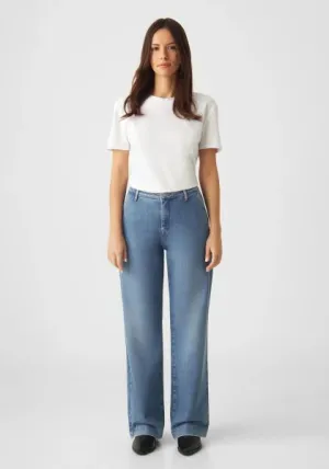 Glow Flared Chino Jeans Medium Blue