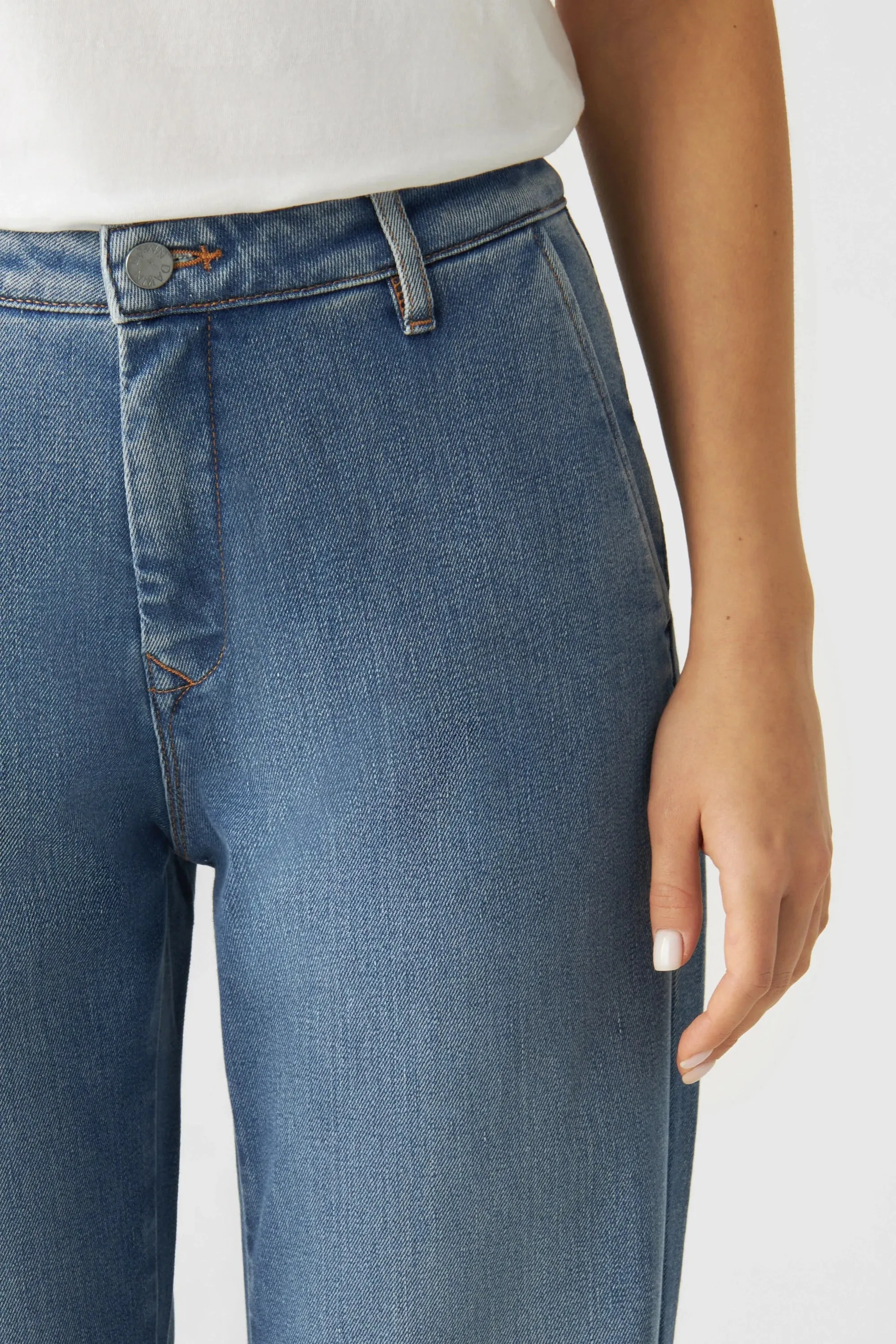 Glow Flared Chino Jeans Medium Blue
