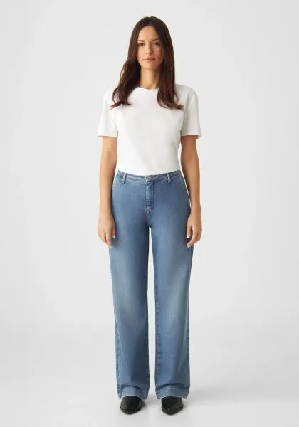Glow Flared Chino Jeans Medium Blue