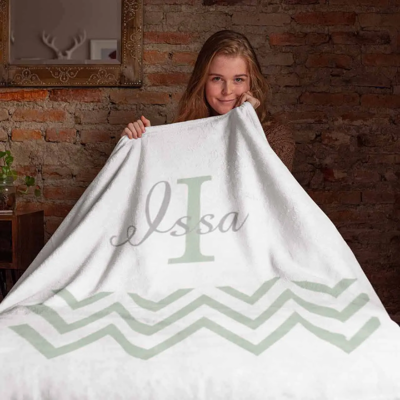 Green and white Themed Personalised Cot Set